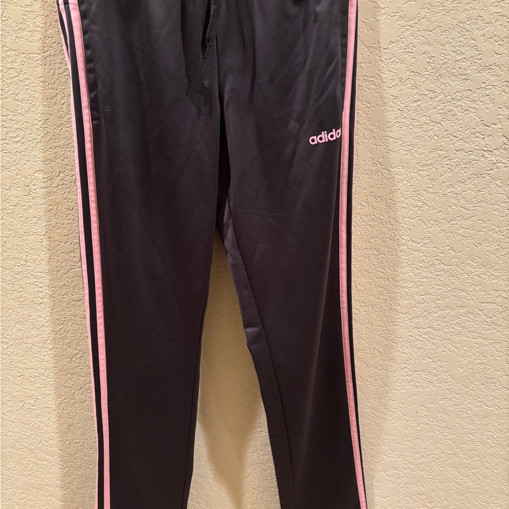 Adidas Black and Pink Track Pants